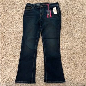 Boot leg, low rise denim jeans